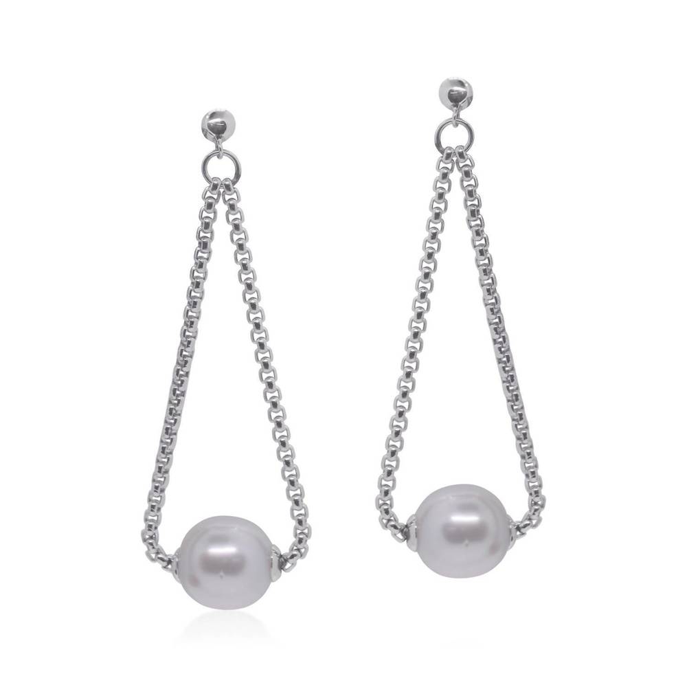 NEW ALOR south sea pearl chain earring in grey